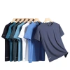 Summer new thin short-sleeved T-shirt for men, sporty, casual, quick-drying and breathable. Ice Silk men, large half-sleeved Item Picture
